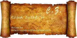 Czink Zoltán névjegykártya