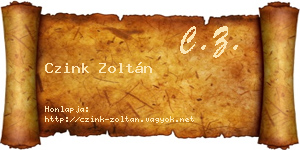 Czink Zoltán névjegykártya